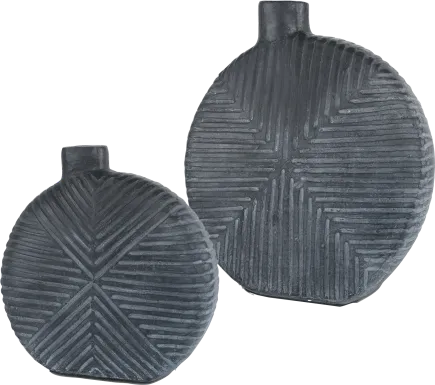 Zarek Black Vase, Set of 2