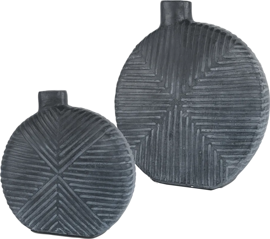 Zarek Black Vase, Set of 2