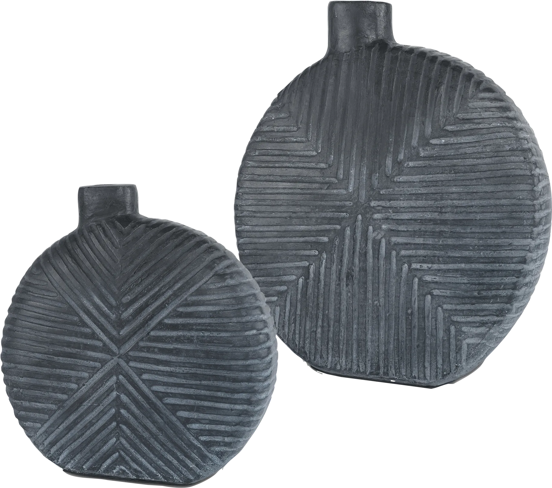 Zarek Black Vase, Set of 2 - Image 1