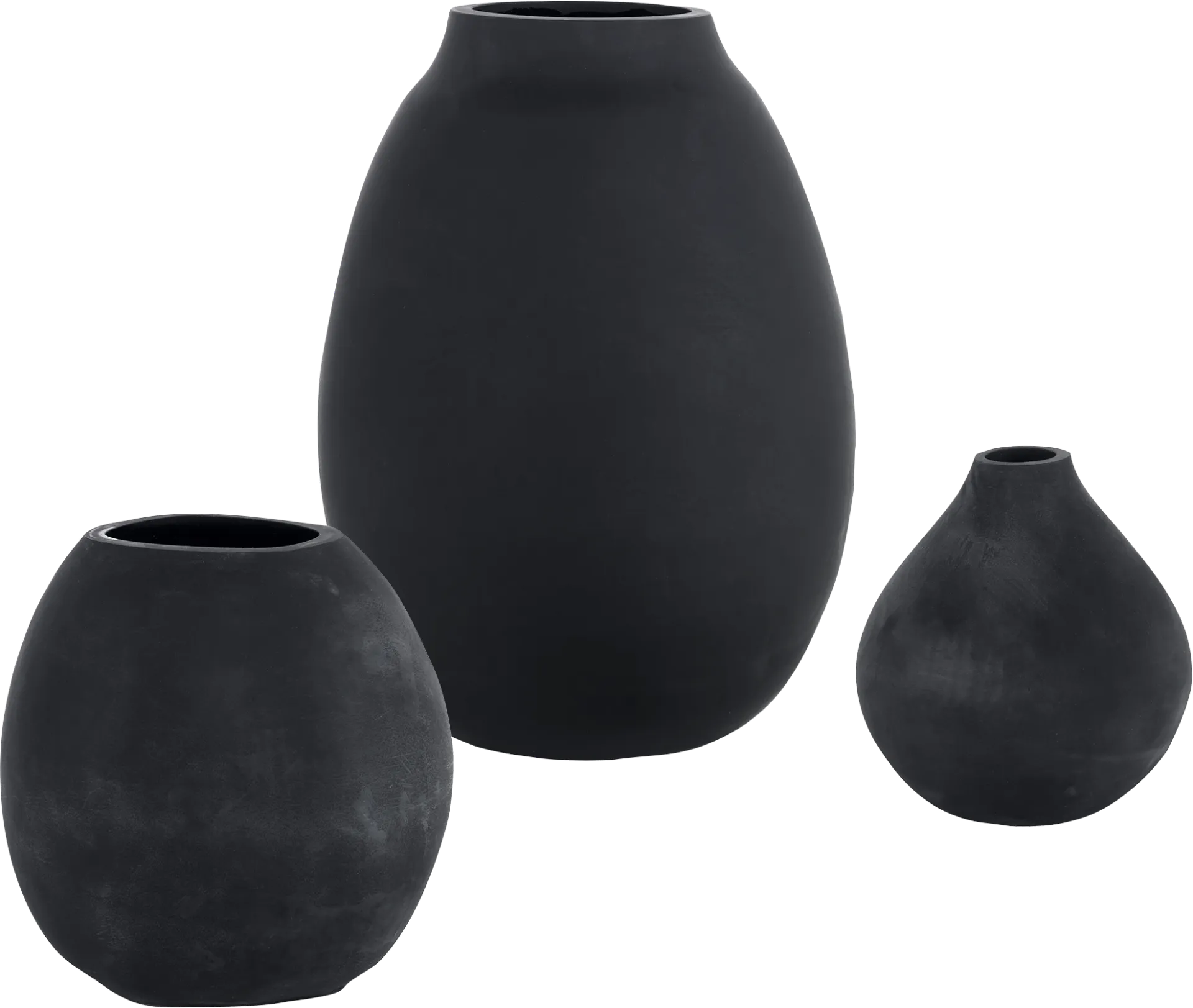 Eljin Black Vase, Set of 3 - Image 1