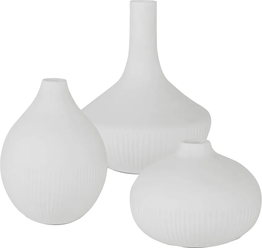 Herla White Vase, Set of 3