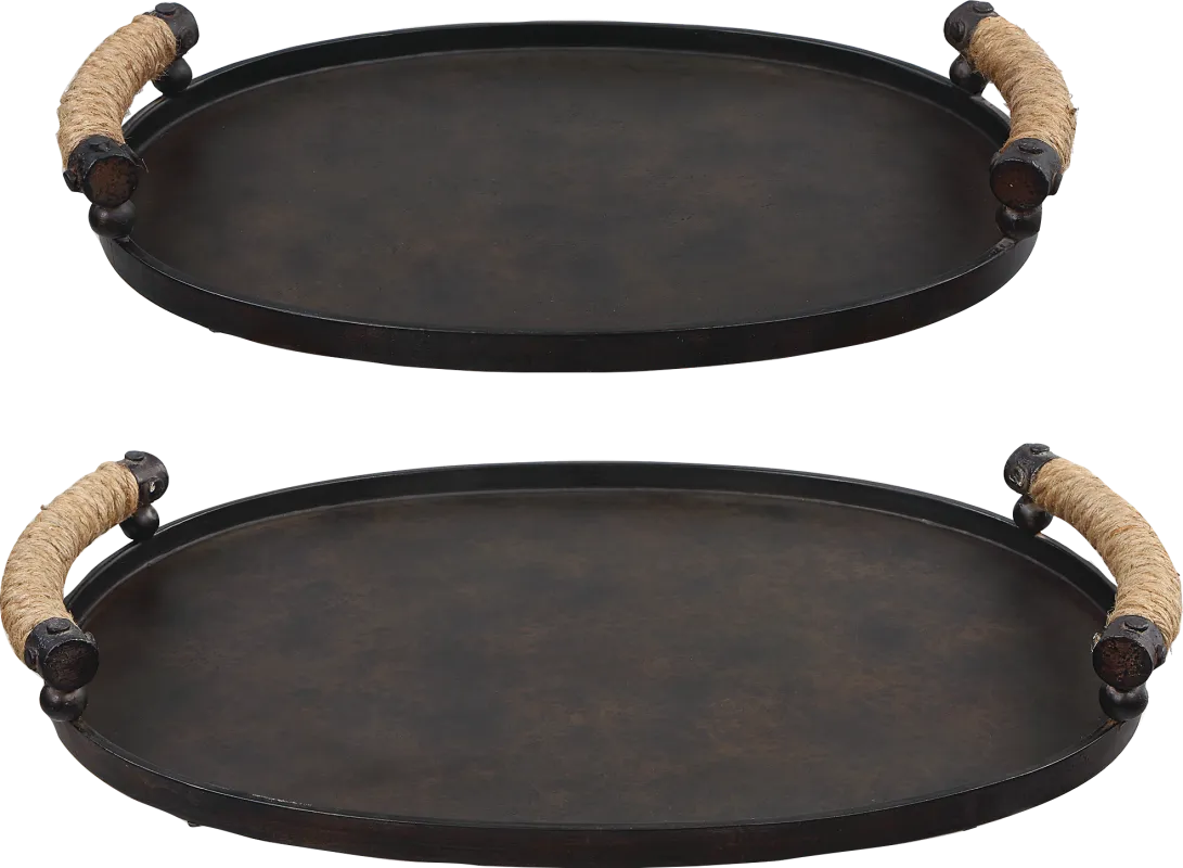 Jaky Bronze Trays, Set of 2