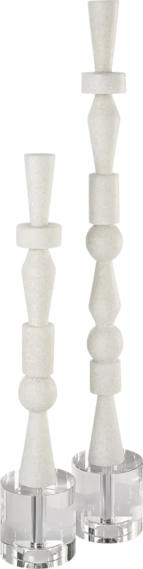 Wisby White Sculpture, Set of 2