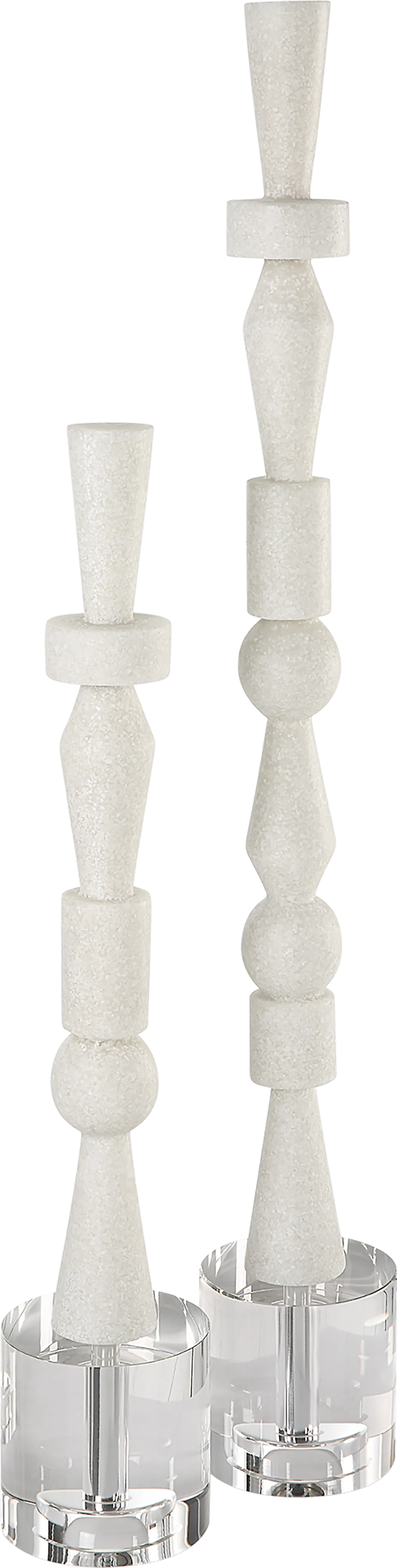 Wisby White Sculpture, Set of 2 - Image 1