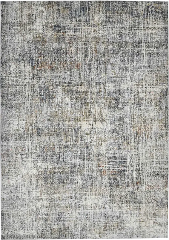 Mezure Gray/Orange 5'3 x 7'6 Rug