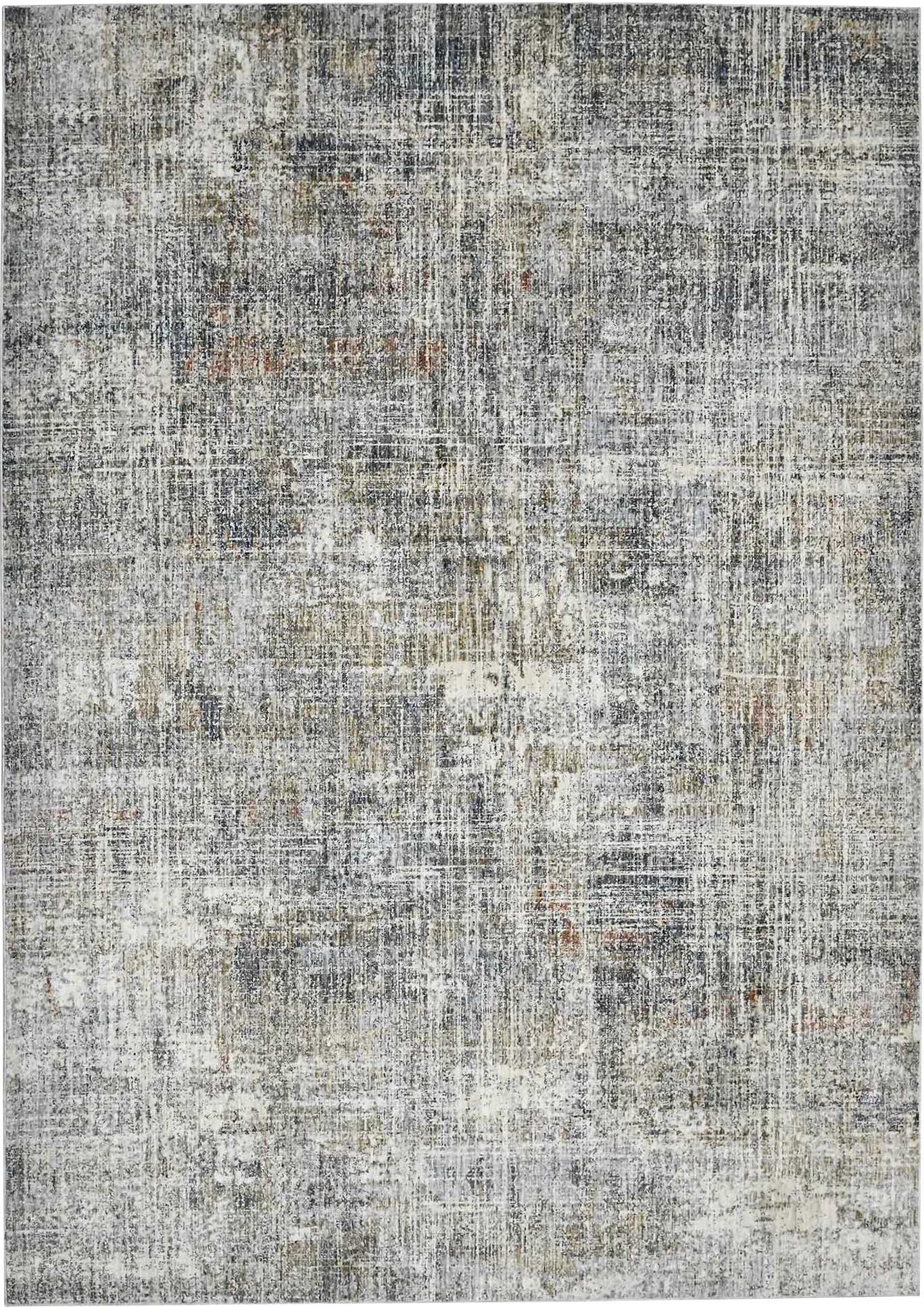 Mezure Gray/Orange 7'10 x 9'10 Rug - Image 1