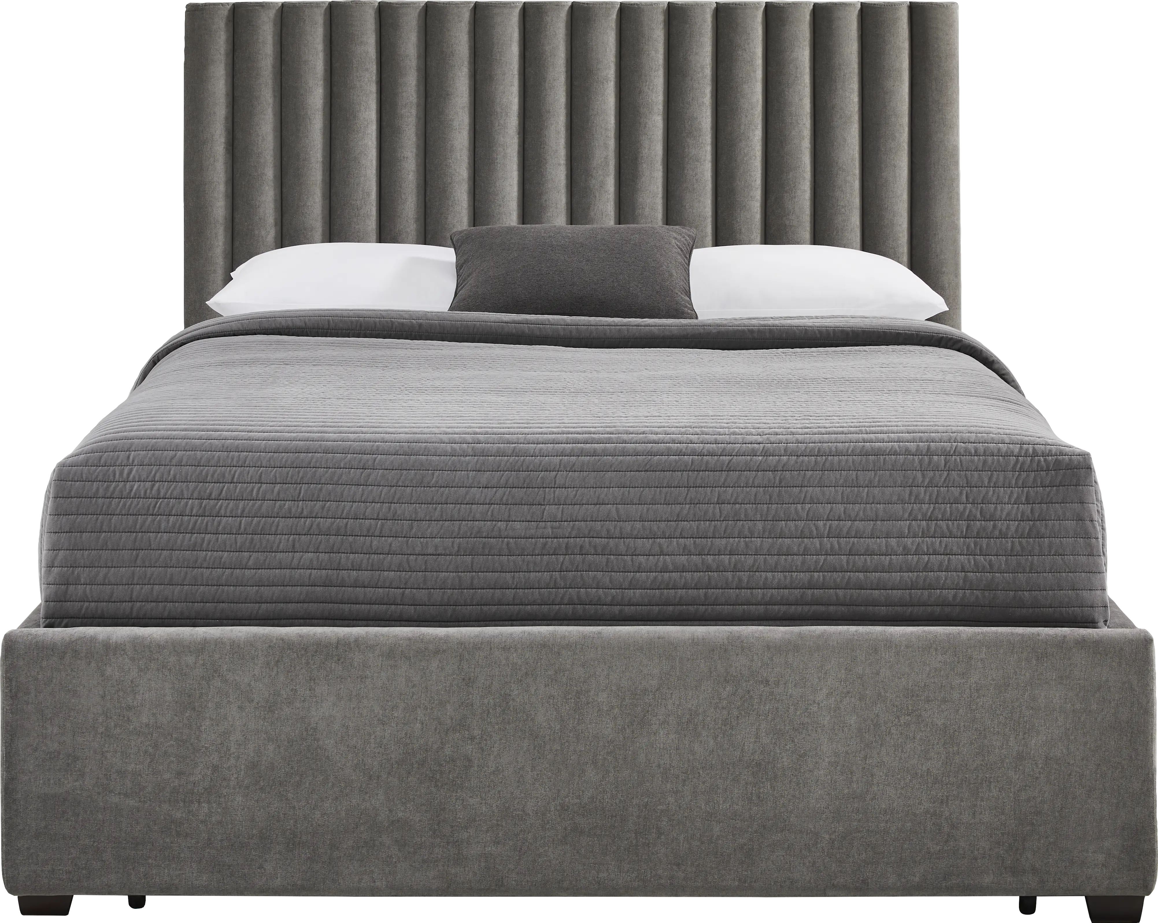 Belvedere Smoke 3 Pc King Upholstered Storage Bed - Thumbnail - Image 1