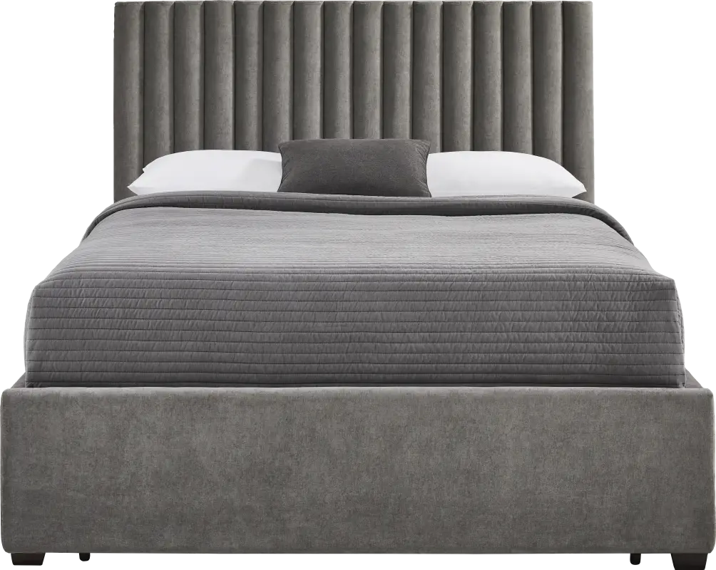 Belvedere Smoke 3 Pc King Upholstered Storage Bed