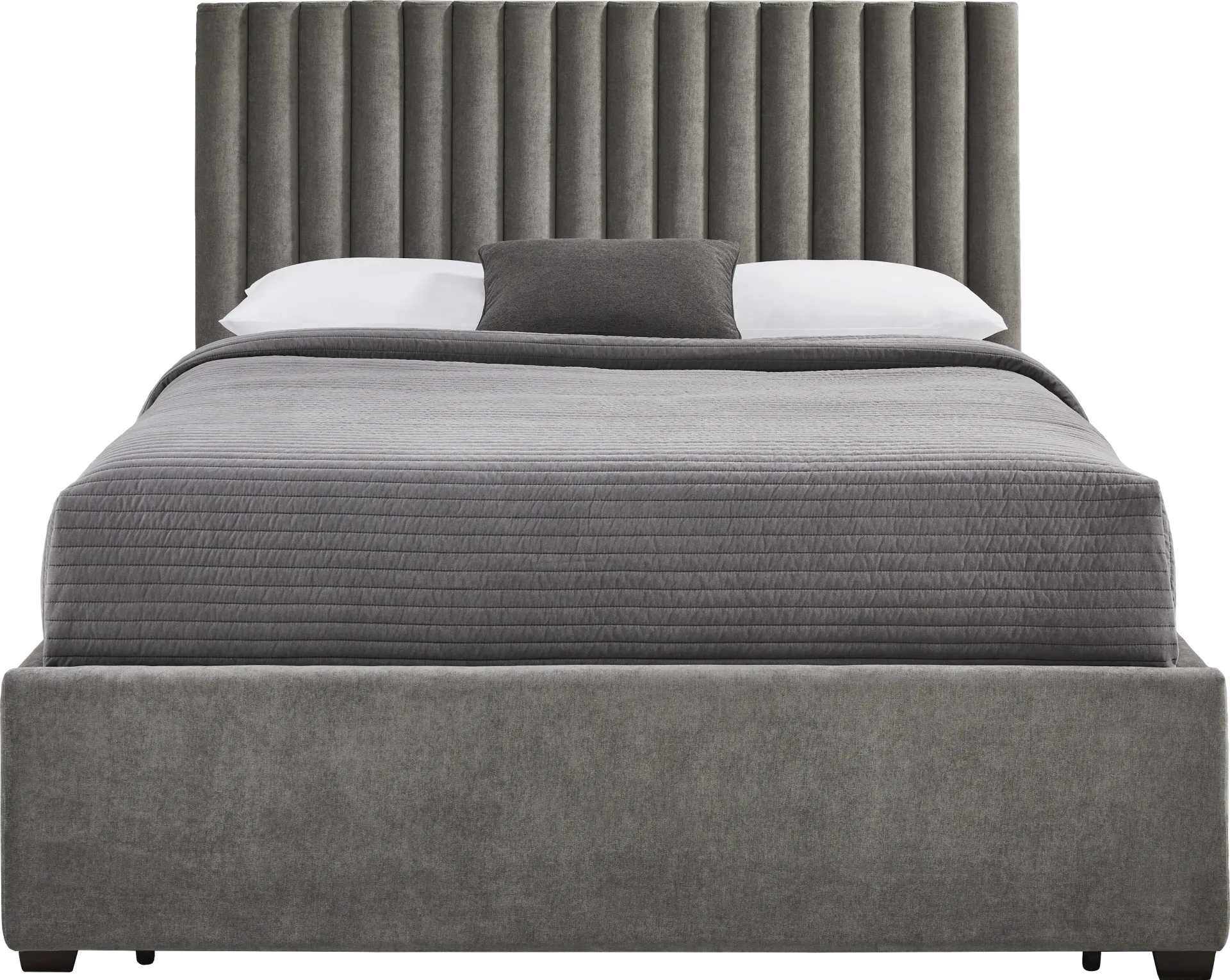 Belvedere Smoke 3 Pc Queen Upholstered Storage Bed - Image 1