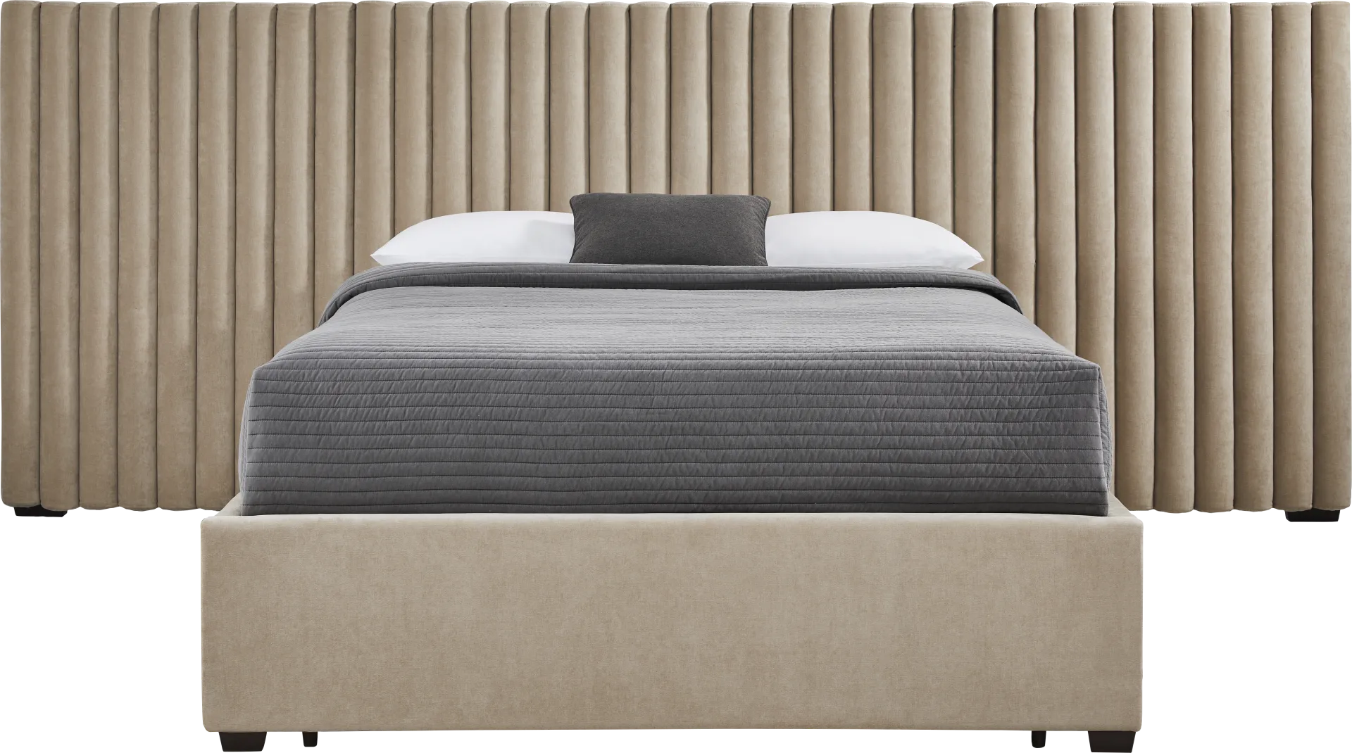 Belvedere Beige 4 Pc King Upholstered Storage Wall Bed - Image 1