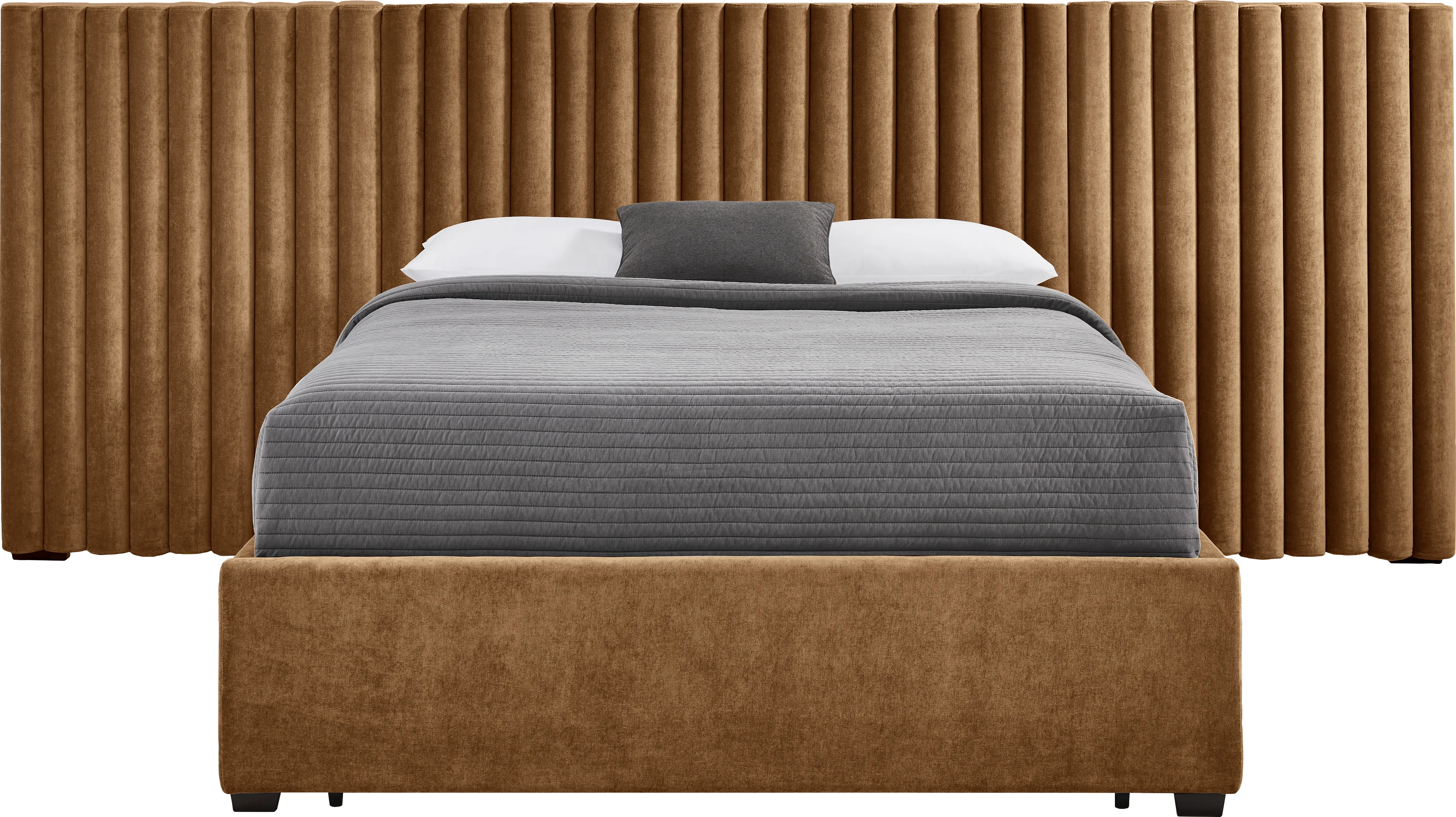 Belvedere Cognac 4 Pc King Upholstered Storage Wall Bed - Thumbnail - Image 1