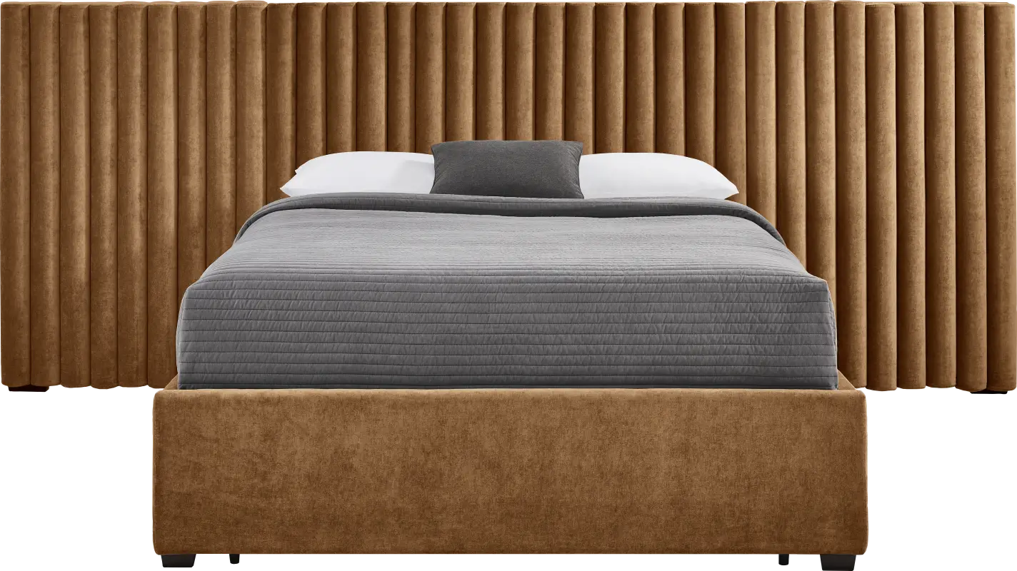 Belvedere Cognac 4 Pc King Upholstered Storage Wall Bed