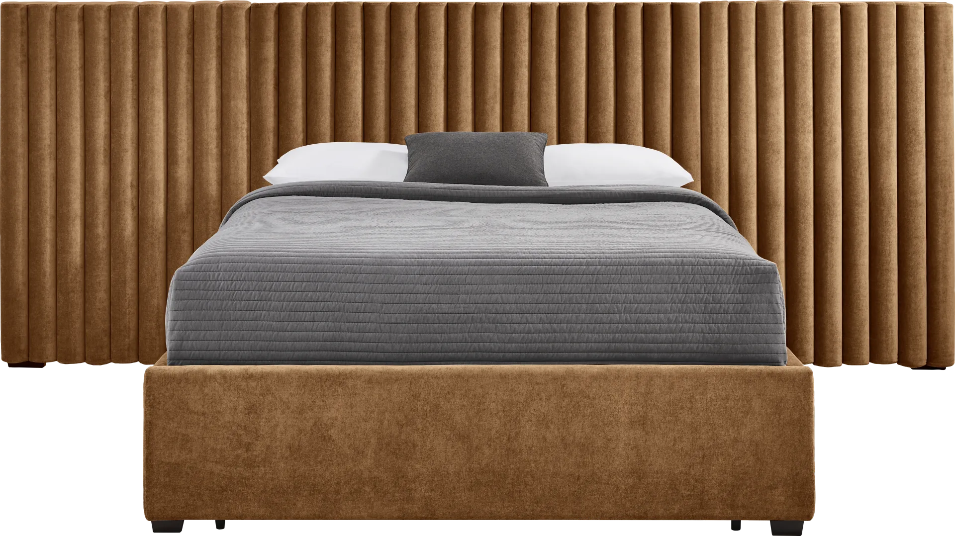 Belvedere Cognac 4 Pc King Upholstered Storage Wall Bed - Image 1