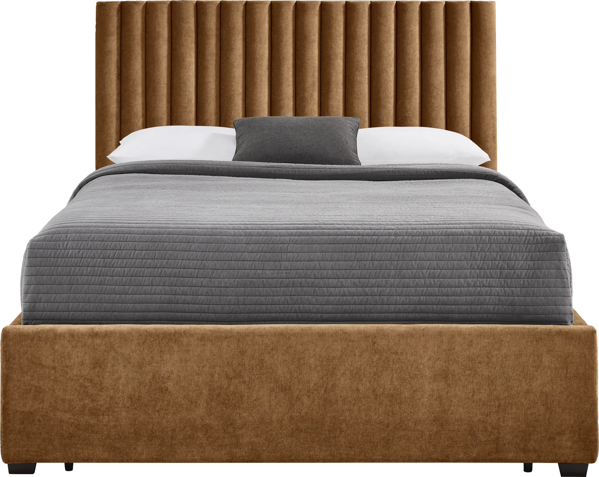 Belvedere Cognac 3 Pc King Upholstered Storage Bed
