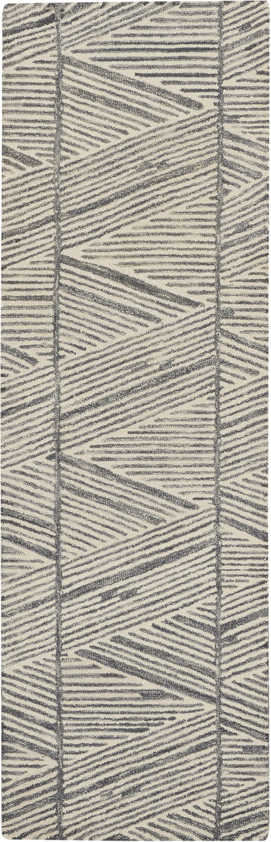 Aryla Gray/White 2'3 x 7'6 Rug - Thumbnail - Image 1