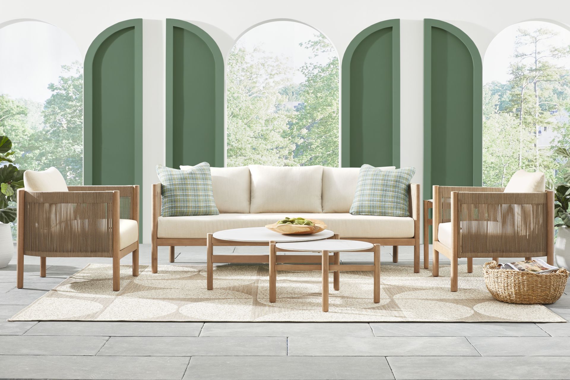 Marche Beige 4 Pc Outdoor Seating Set - Image 1