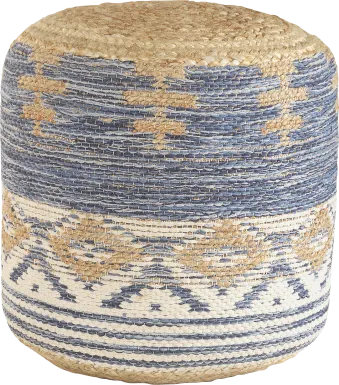 Yecoh Blue/Natural Pouf