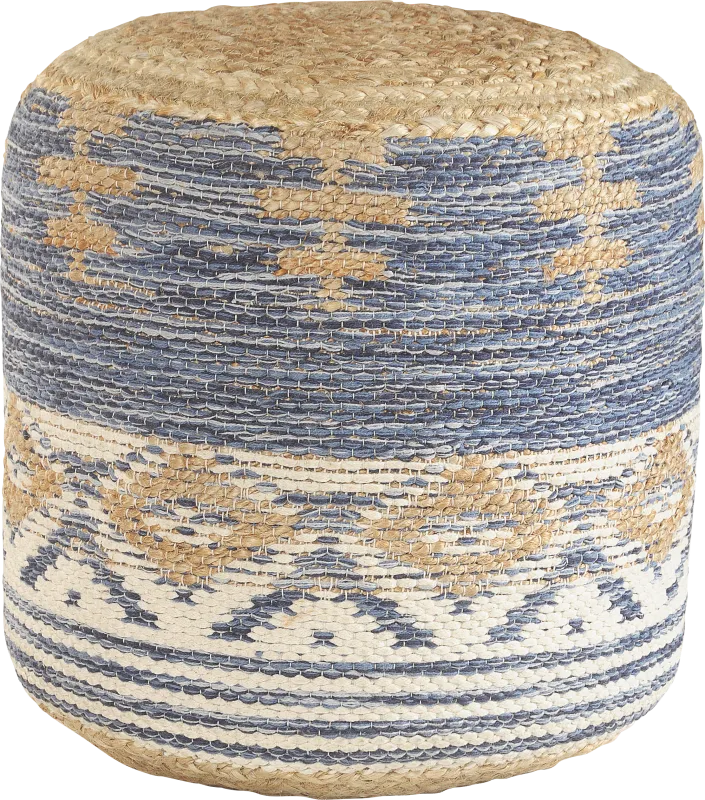 Yecoh Blue/Natural Pouf