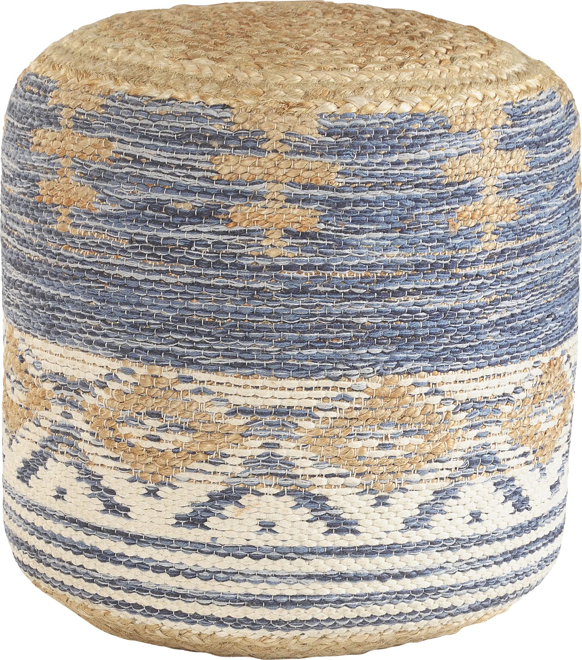 Yecoh Blue/Natural Pouf