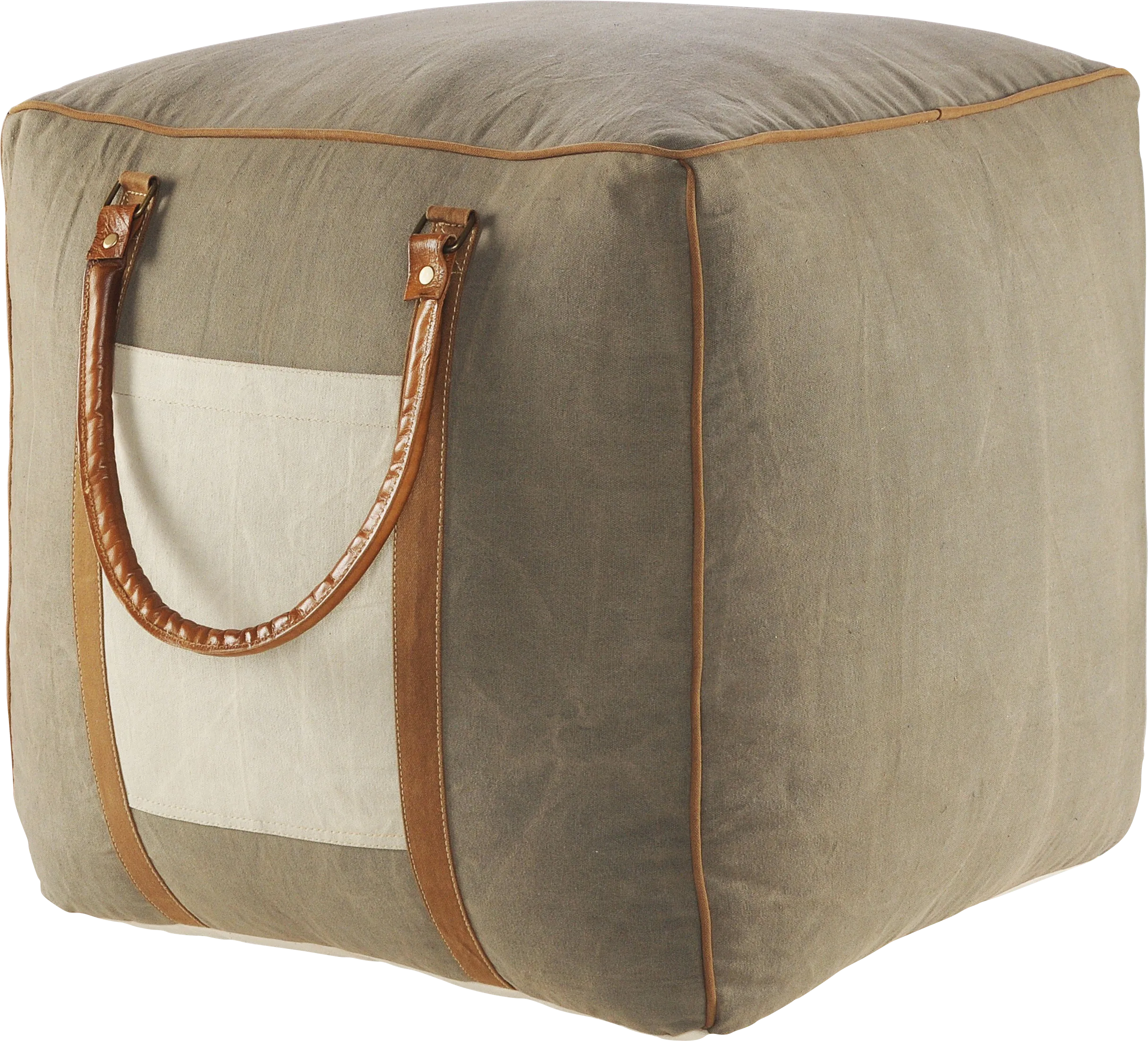 Constella Gray/Brown Pouf
