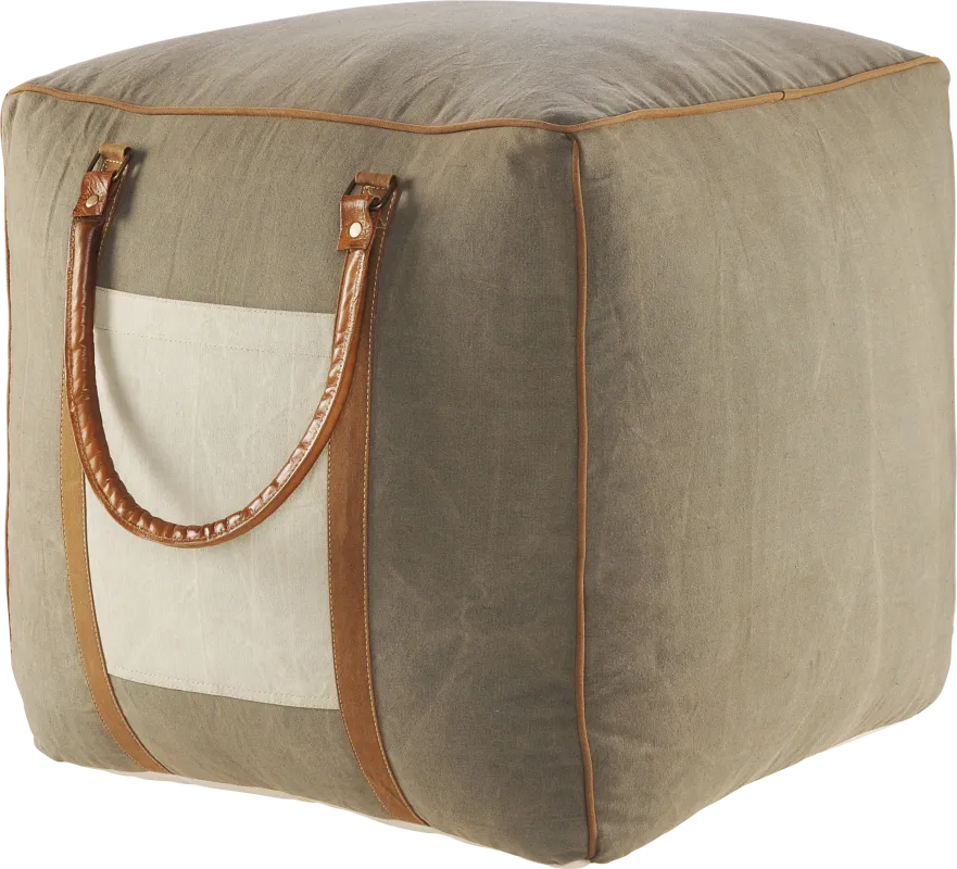 Constella Gray/Brown Pouf