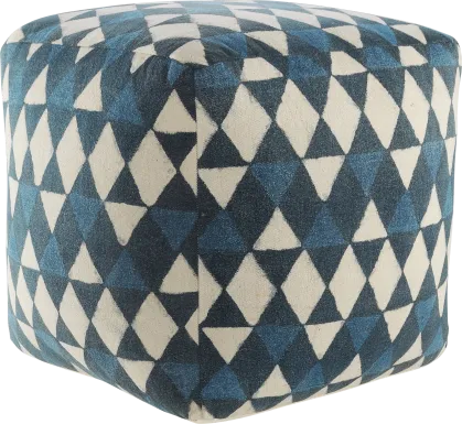Chegue Blue/Cream Pouf