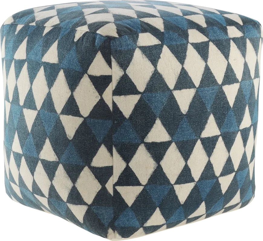 Chegue Blue/Cream Pouf
