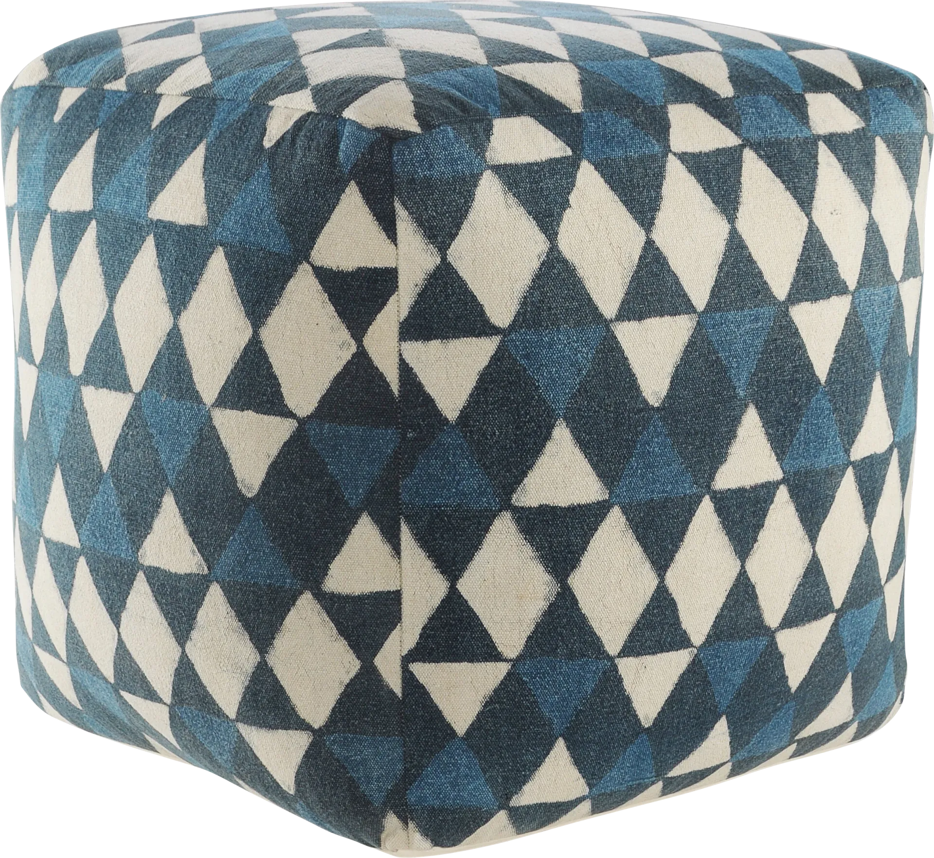 Chegue Blue/Cream Pouf - Image 1