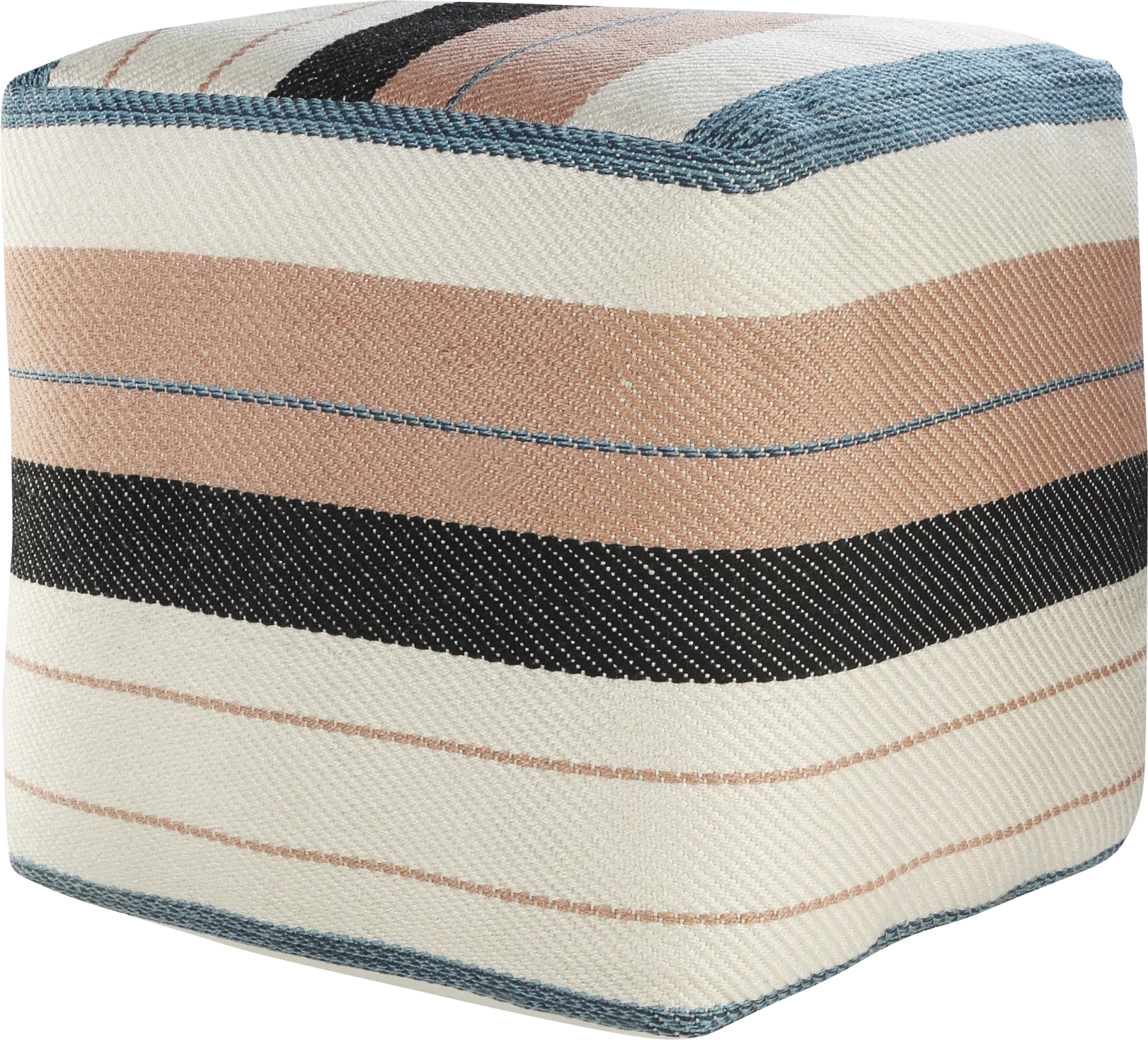 Yadui White/Pink Pouf - Image 1