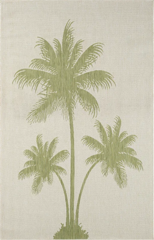 Ashsano Beige/Green 5' x 7' Indoor/Outdoor Rug