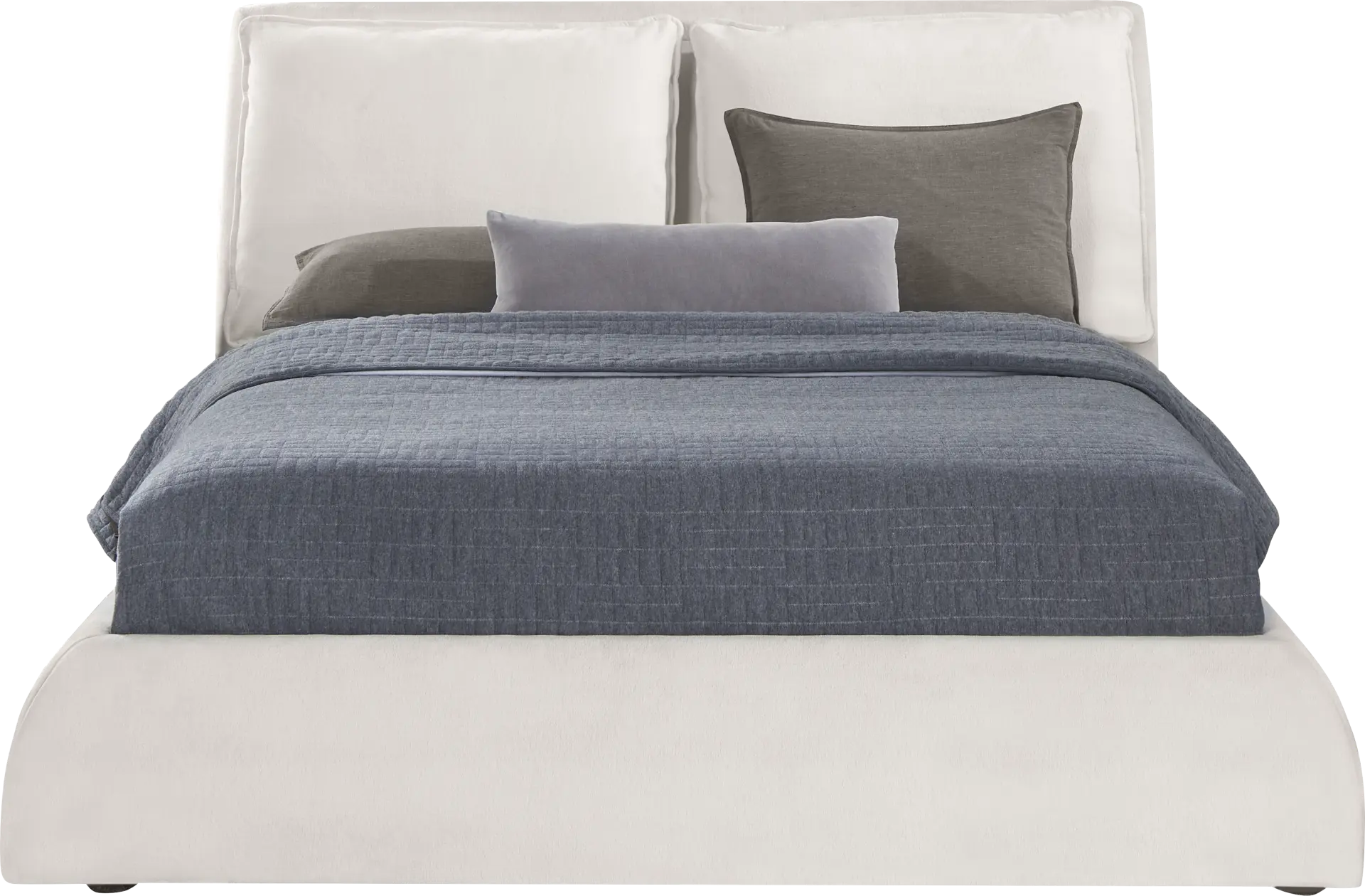 York Mills White 3 Pc King Upholstered Bed