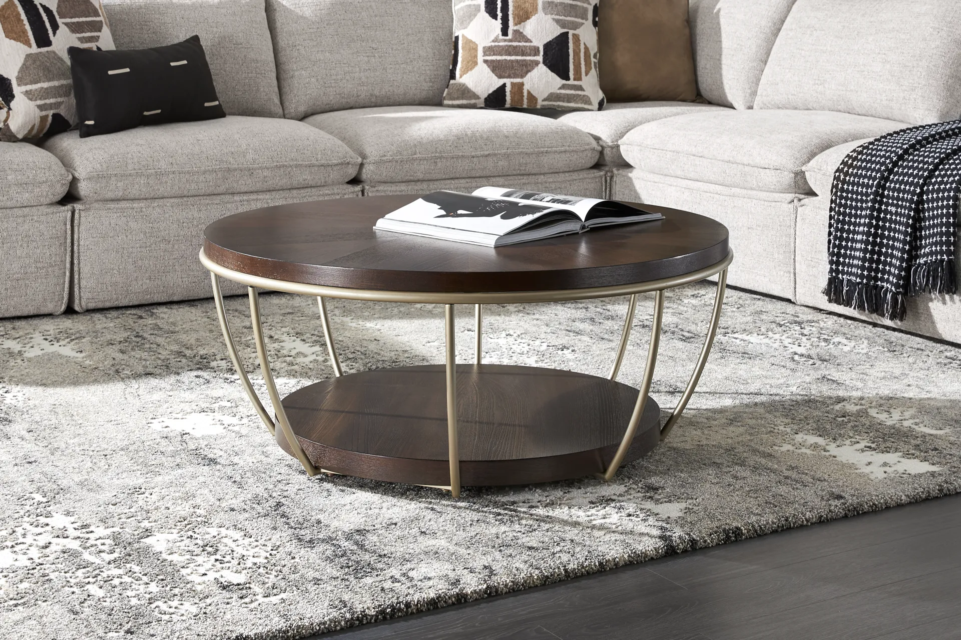 Prospect Heights Brown Cherry Finish Cocktail Table - Image 2