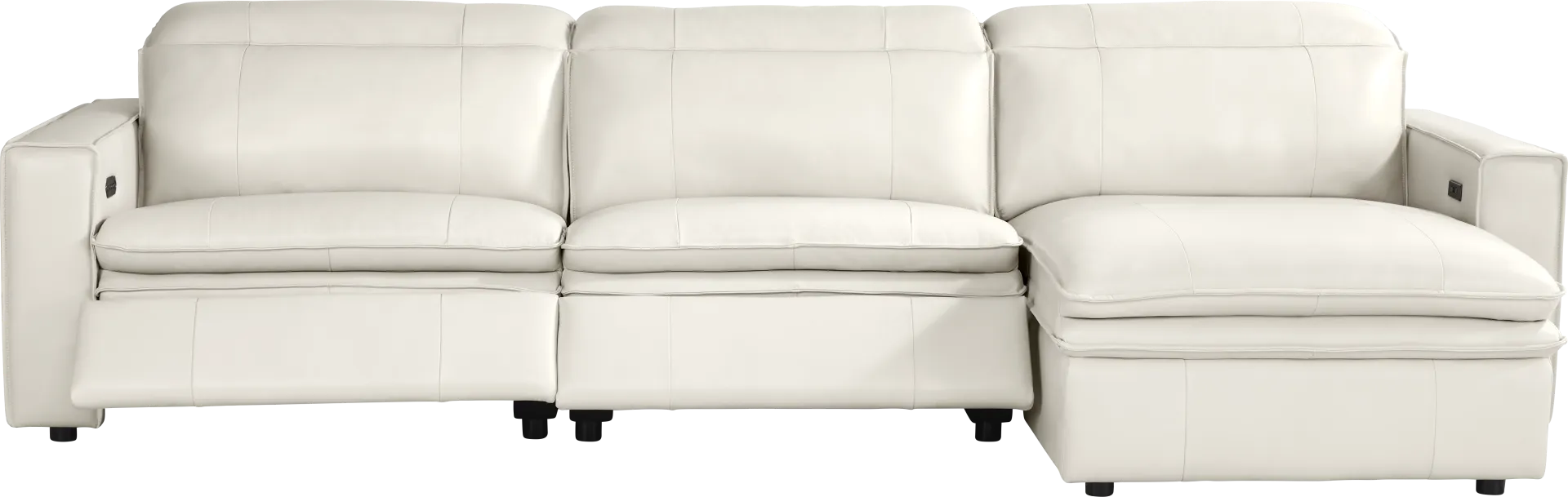 Santorini Ice Leather 3 Pc Dual Power Reclining Sectional - Image 2