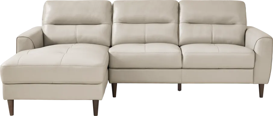 Sutton Heights Beige Leather 2 Pc Sectional