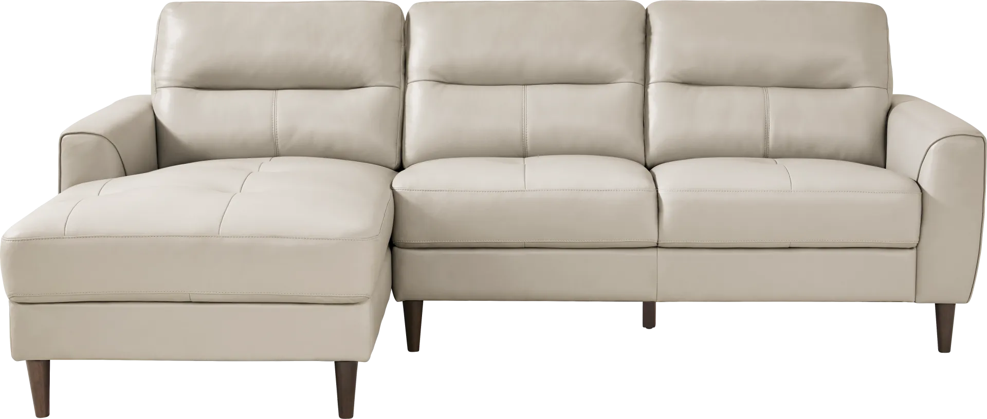 Sutton Heights Beige Leather 2 Pc Sectional - Image 1