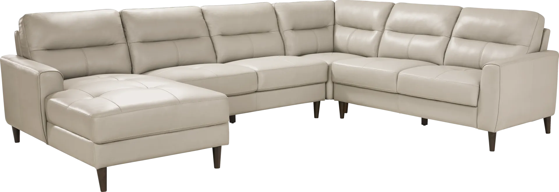 Sutton Heights Beige Leather 4 Pc Sectional - Image 2