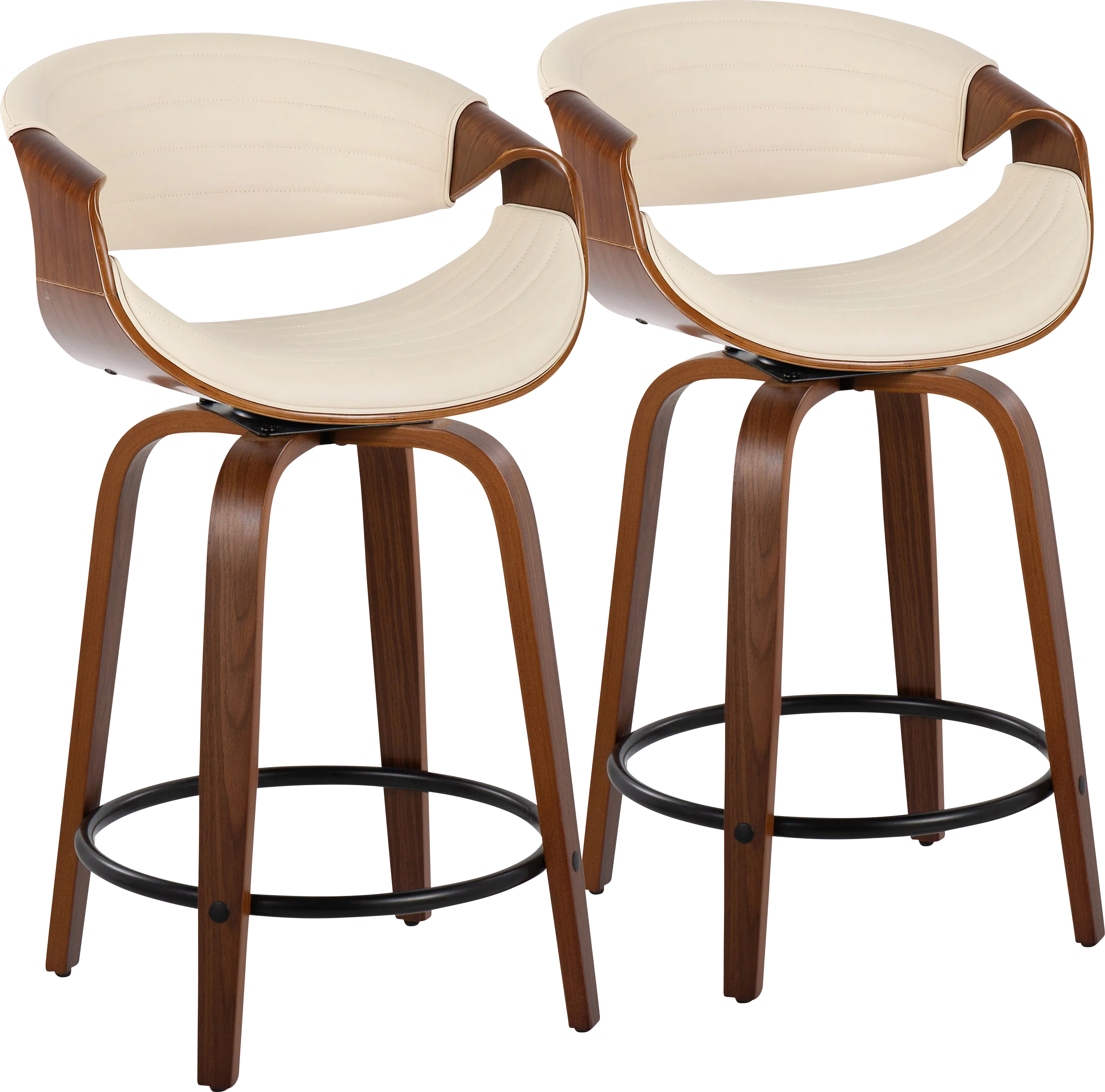 Lobolly II Cream Swivel Counter Height Stool, Set of 2