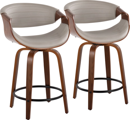 Lobolly II Gray Swivel Counter Height Stool, Set of 2