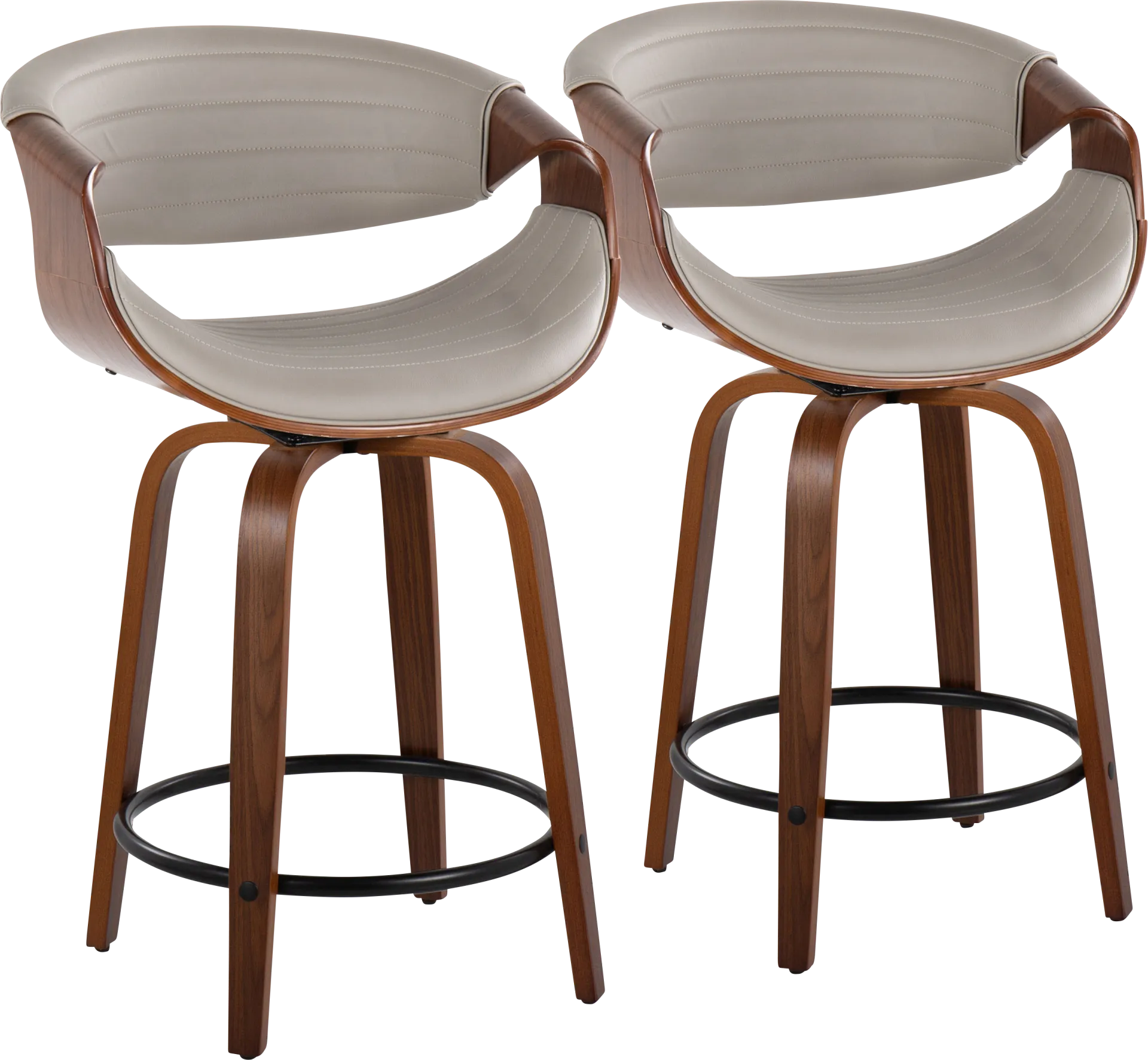 Lobolly II Gray Swivel Counter Height Stool, Set of 2 - Image 1