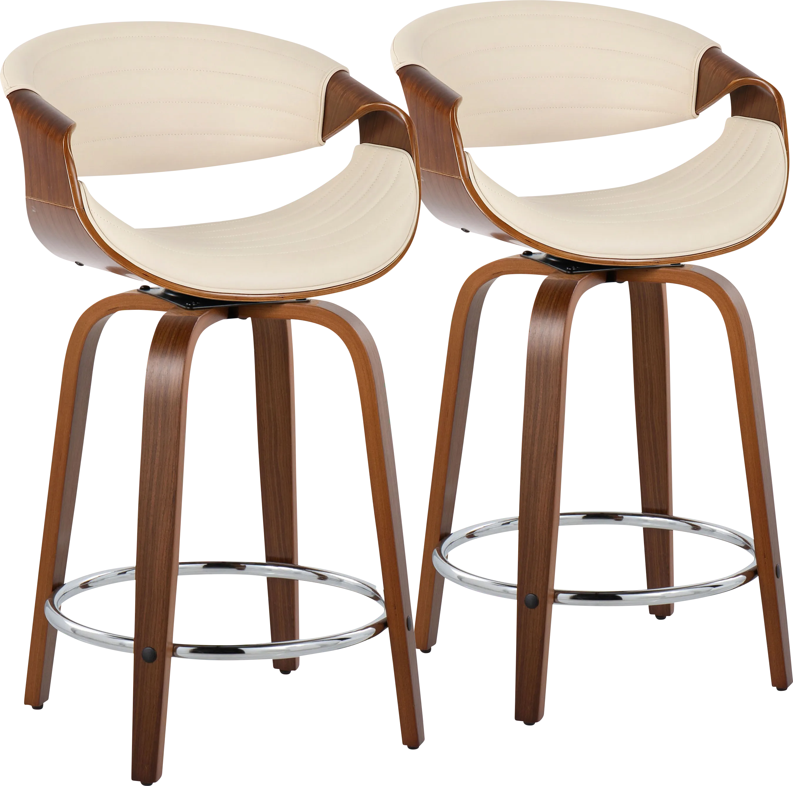 Loblolly III Cream Swivel Counter Height Stool, Set of 2 - Thumbnail - Image 1