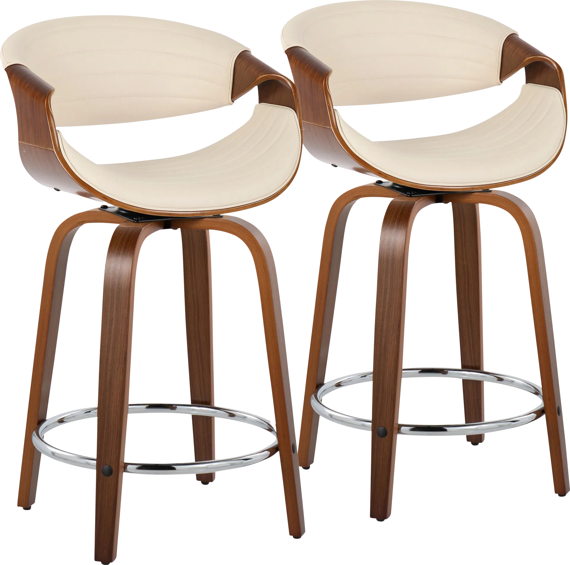 Loblolly III Cream Swivel Counter Height Stool, Set of 2 - Image 1