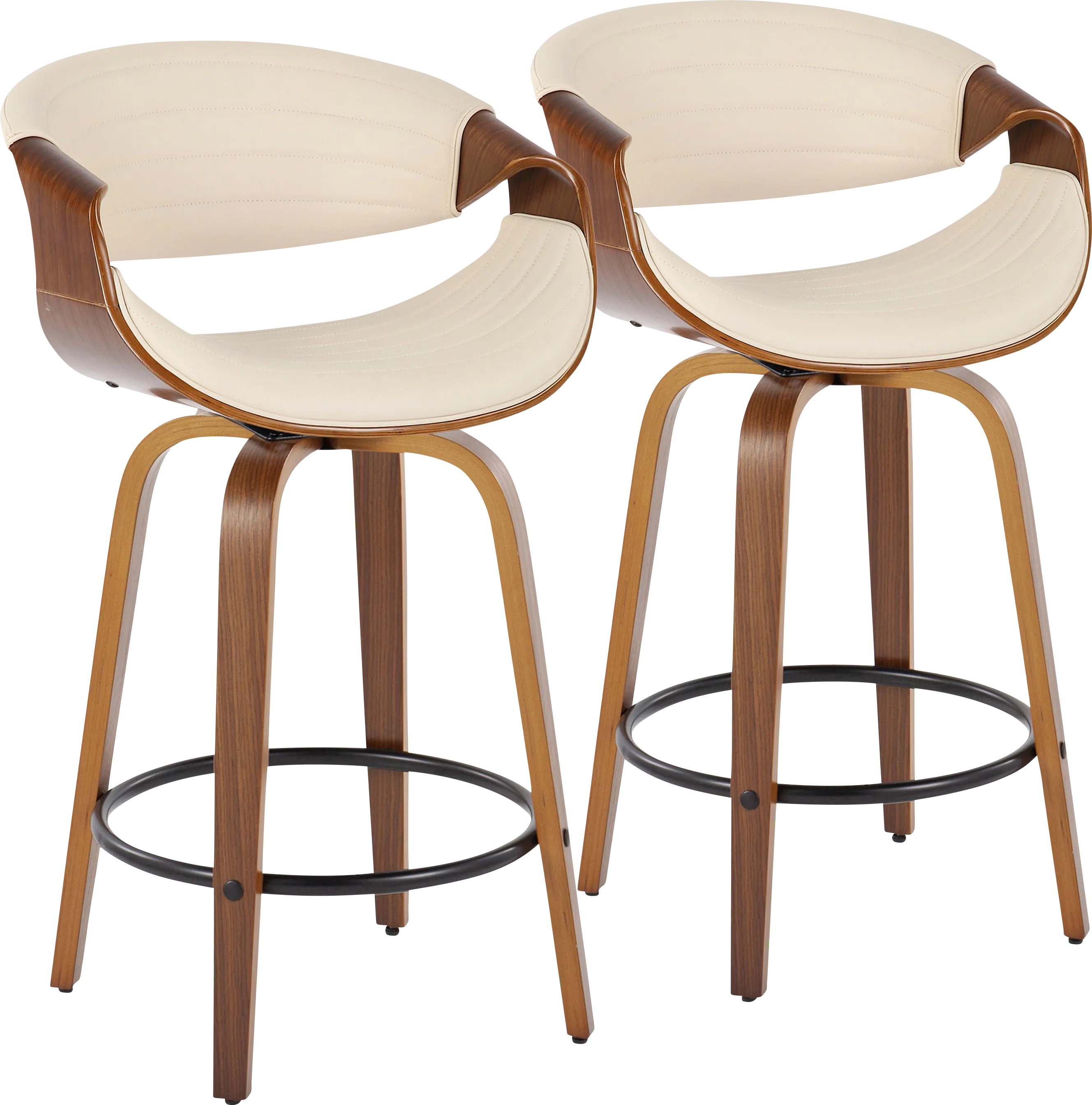 Loblolly V Cream Swivel Counter Height Stool, Set of 2 - Thumbnail - Image 1