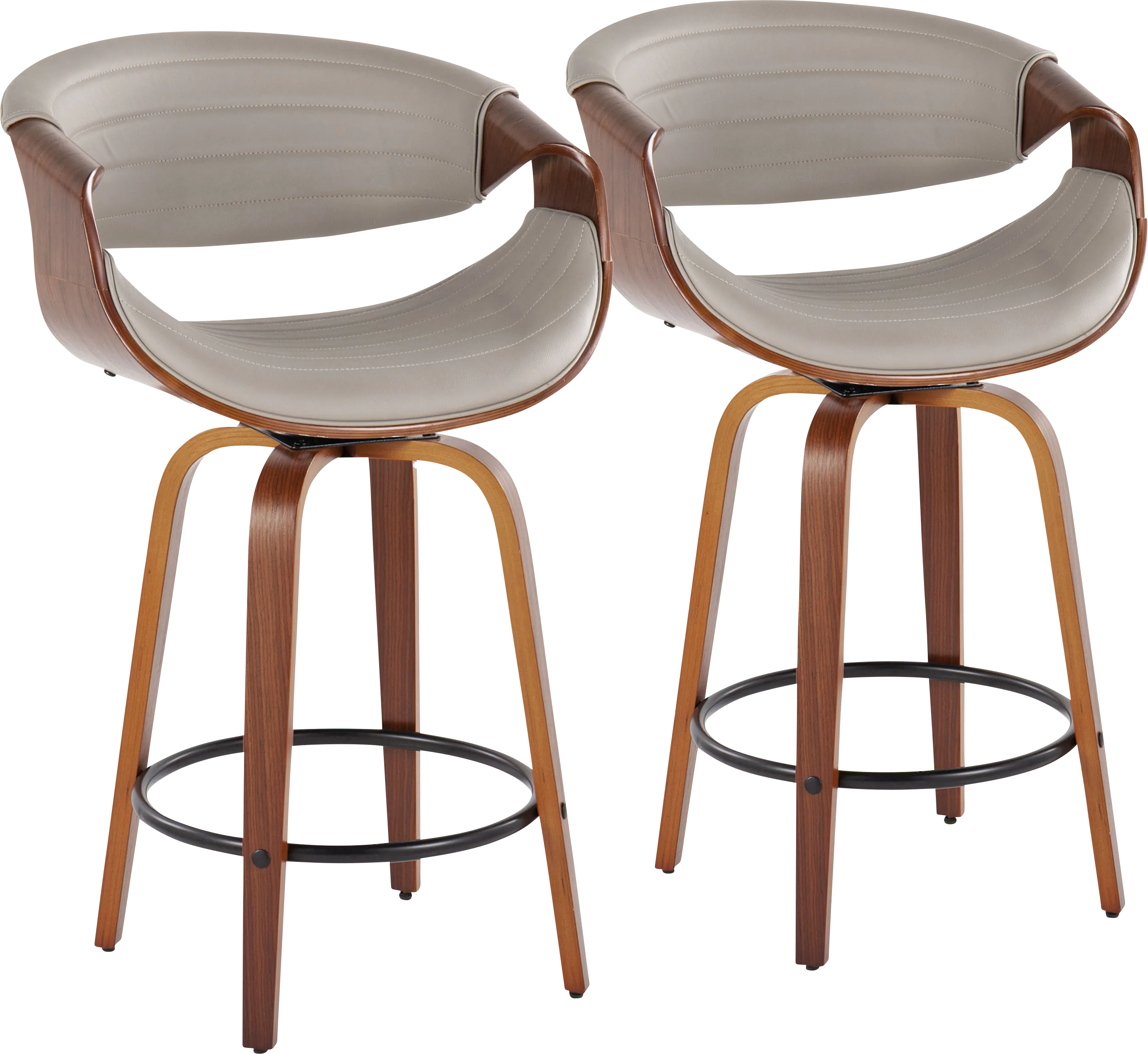 Loblolly V Gray Swivel Counter Height Stool, Set of 2