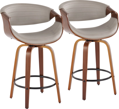 Loblolly V Gray Swivel Counter Height Stool, Set of 2
