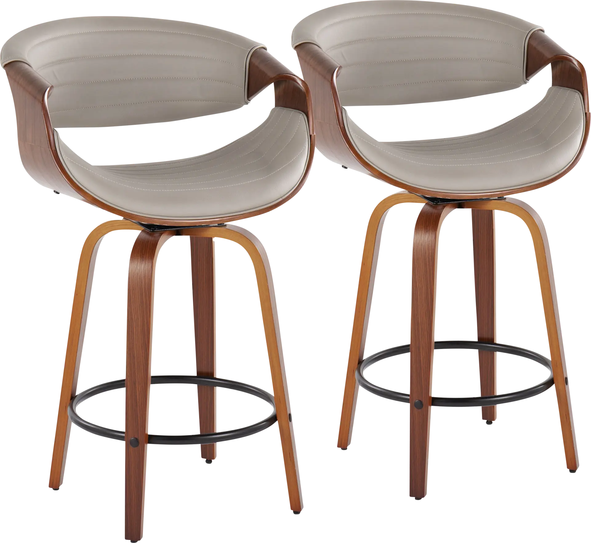 Loblolly V Gray Swivel Counter Height Stool, Set of 2
