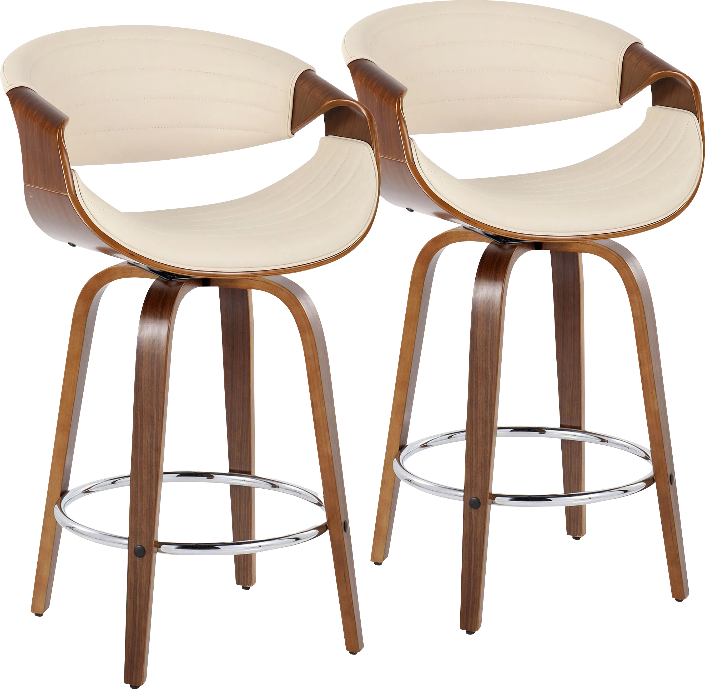 Loblolly VI Cream Swivel Counter Height Stool, Set of 2 - Thumbnail - Image 1