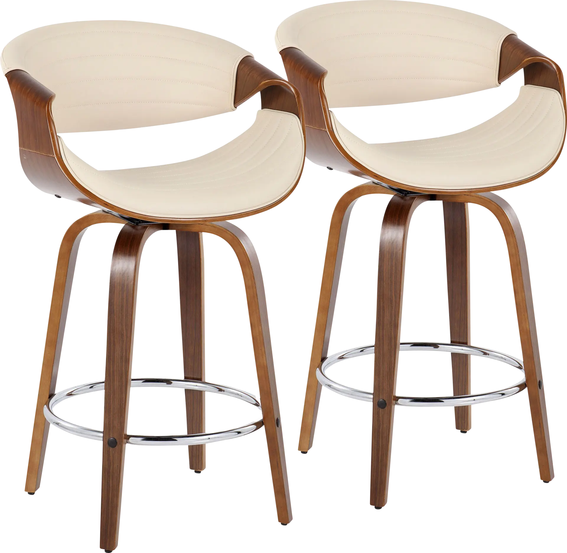 Loblolly VI Cream Swivel Counter Height Stool, Set of 2