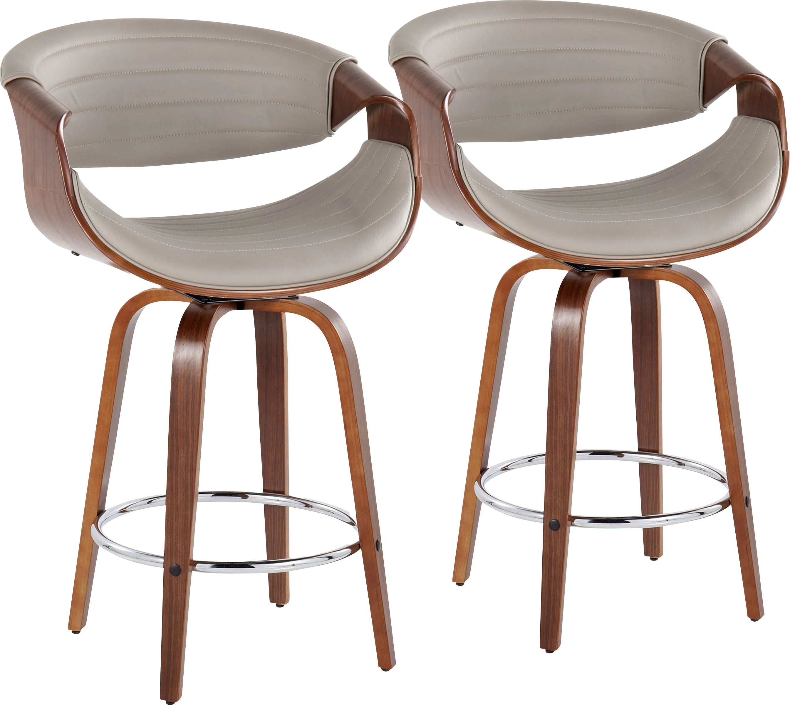 Loblolly VI Gray Swivel Counter Height Stool, Set of 2 - Thumbnail - Image 1