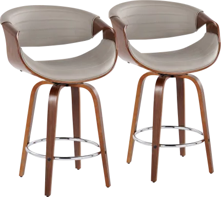 Loblolly VI Gray Swivel Counter Height Stool, Set of 2