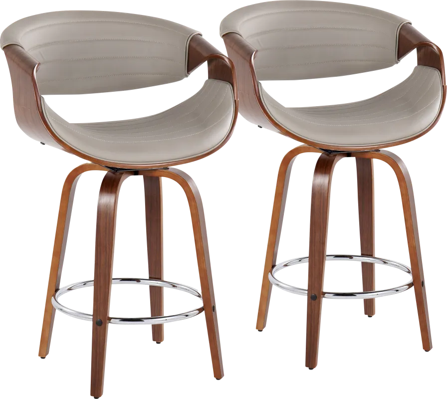 Loblolly VI Gray Swivel Counter Height Stool, Set of 2